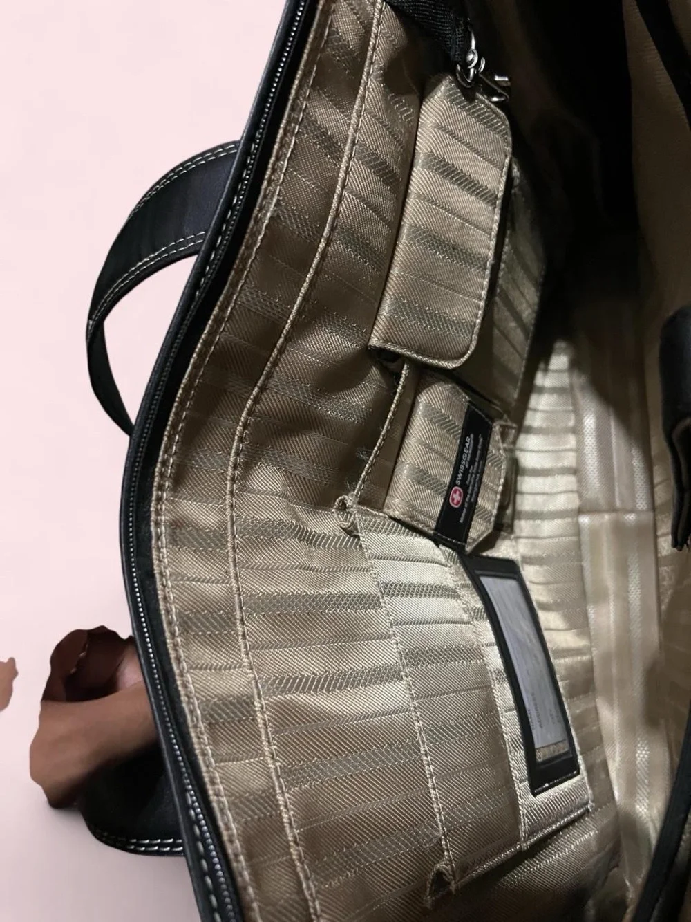 Black Tote Bag with Buckle-Trim Handles
